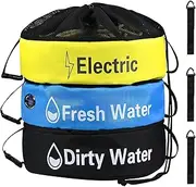 RV Hose Storage Bag with Identification Tags, 3Pack RV Accessories Storage Bags for Storage Electrical Cords,Sewer Hoses,Fresh/Black Water Hoses,Camper Accessories Organizer Bags for Car,Lorry,Campers