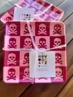 Pink Halloween Skull Crossbones 6" Appetizer Plate set of 8 Melamine Pinkoween