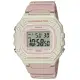 【CASIO 卡西歐】莫蘭迪色系電子樹脂腕錶/粉x白框(W-218HC-4A2)