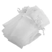 50pcs White Drawstring Organza Folding Hand Fan Pouch Party Wedding Favor2187