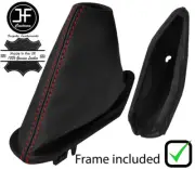 RED STITCH LEATHER HANDBRAKE BOOT + PLASTIC FRAME FOR BMW MINI F55 F56 14-18 (for: Mini)