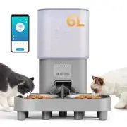 Automatic Cat Feeder, WiFi Dog Food Dispenser with APP Control for 2 Cats & D...