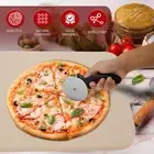 Pizza Stone Practical Pizza Stone Set with Pizza Cutter and Metal Rack Caxmf