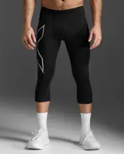 Core Compression 3/4 Tights, 2XU, M, Black/Silver, Male