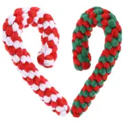 2 Pcs Cotton Rope Crutch Toys Puppy Chew Teething for Puppies Dog
