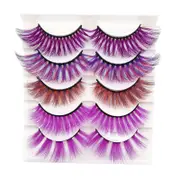 Nevenka 3D False Eyelashes Colored Thick Lashes for Performance Halloween-5