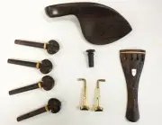 Rosewood Violin Fittings and Parts: Pegs/Tailpiece/Chinrest/Endpin