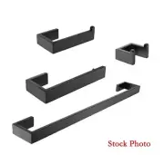 4-Piece Bath Hardware Set with Robe Hook, 24" and 8" Towel Bar Tissue Holder