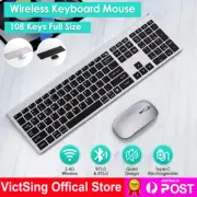 2.4G/Bluetooth Wireless Keyboard Mouse Combo Mini Full-size For Computer Laptop