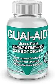 100 Guai-Aid 600mg "Ultra-Pure" Guaifenesin vegetarian Capsules