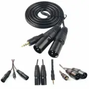 New 3.5mm Jack to Dual XLR Cable Male Audio Microphone Cord For Phone Laptop 5FT