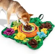 Adpartner Snuffle Mat for Dogs, Interactive Dog Foraging Mat Slow Feeding Pad for Encourages Natural Foraging Skills, 20"x20" Pet Feed Game Puzzle Toys for Small Medium Dogs