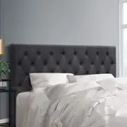 3 Models Artiss Bed Head Headboard Double/Queen/King/KS Size Fabric - Charcoal/Grey
