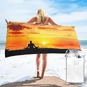 Yoga Meditation print Super Absorbent Bath Towel,Large Quick Dry Towel,Soft Microfiber Towel for Beach, Gym, Camping