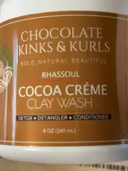 Chocolate Kinks & Kurls Rhassoul Cocoa Creme Clay Wash. 8oz