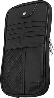 EXAOMBLE Visor Organizer Storage Pouch with Sunglasses Holder Practical Car Accessory for Organizing Cards Documents and Small Items Black