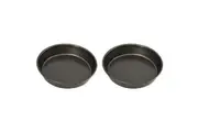 2x Bakemaster Carbon Steel 23x5cm Deep Pie Pan Non-Stick Baking Tin Mould Grey