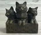 CAT FAMILY BRONZE SCULPTURE STATUE FIGURE FIGURINE ART DECO STATUE HOT CAST DEAL