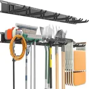 Garage Tool Storage Organizer, Wall Mount Garden Rack 6Hooks, Black