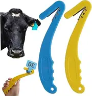 2Pcs Security Tags Removal Tool, Skin Tag Removal Tool Portable Plastic Livestock Ear Security Tags with Hole for Cattle Cow Goat Sheep Pig, Tag Remover