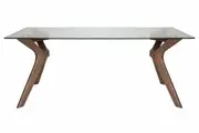 Cox Rectangular Glass Dining Table - 180cm - Walnut