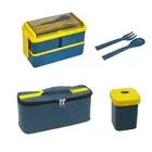 Layer Portable Lunch Box for Kids with Fork and Spoon Microwave Bento3258