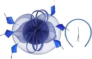 [AKOOSY] Gauze Fascinator Headband for Women Elegant Tea Party Hat with Artificial Plume for Weddings and Banquets Durable Mesh Design Charming Hair Decor