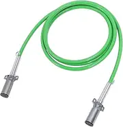 15ft 7 Way ABS Trailer Cord, Heavy Duty 7 Way Weather Electrical Cable for Semi Trucks, Tractors, Trailers with SAE J560 Plug, Zinc Cast Plug with Stainless Steel Springs