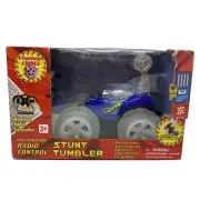 RC Stunt Car Rotating Twist Tumbler 27MHZ Remote Control Flashing Lights Blue