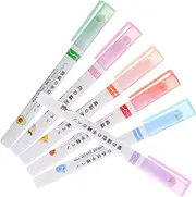 SOPOTUTU 6pcs Pastel Highlighter Pens with Chisel Tip Multicolor Aesthetic Markers for School Supplies Unique Pattern Outline for Precise Highlighting Soft Tip for Comfortable Writing