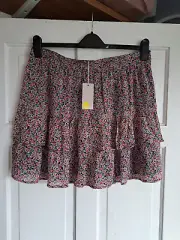 BODEN BNWT Pink Floral Frill Mini Skirt Size 16