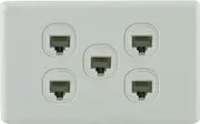 QCE Five Gang Data & Telephone Outlet - RJ45 Socket