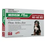 Neoveon Plus for Extra Large Dogs 40 - 60Kg RED 4Pk - Fleas Ticks & Lice 1/month