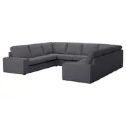 KIVIK u-shaped sofa, 6 seat, Gunnared medium grey