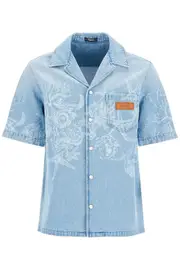 [VERSACE] VERSACE barocco sea denim shirt 48 Blue