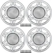 X AUTOHAUX 6" Car Speaker Grills Cover Mesh Round 6 Inch Audio Speaker Subwoofer Guard Protector Case with Mounting Screws Iron Silver Tone - Pack of 4