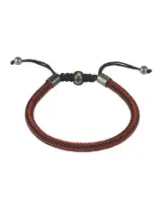 [Cudworth] Stainless Steel Cord Macrame Bracelet in Red