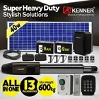 Kenner Farm 600kg E Single Swing Gate Opener with 40w Full Solar 13 Accessories