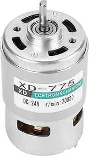 XD 775 12V/24V High Speed Double Ball Bearing Brush DC Motor for Table Drilling Cotton Sugar Lathe Precision Machine (24V20000)