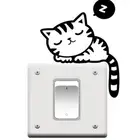 Cute Cat Nap Pet Light Switch Funny Wall Decal Vinyl Sticker Home Decorat.NS