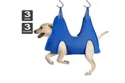 Qttie Hammock Helper Pet Dog Cat Grooming Restraint Bags for Bathing Trimming Nail-Medium(Blue)