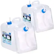 2 PACK Collapsible Water Container 5.3 Gallon with Spigot, Camping Water