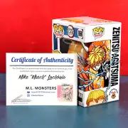 Funko Pop Demon Slayer 869 Zenitsu Agatsuma Michael Lachimia Artwork Signed COA