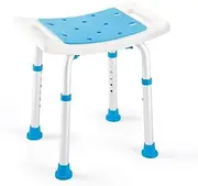 2020 Upgraded Shower Stool 350lbs Paded Bath Seat Chair, Tool-Free Assembly Height Adjustable Bath Bench w/Paded Seat and Assist Grab Bar for Seniors, Elderly, Disabled, Handicap and Injured