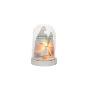 Seagull Scene Light-Up LED Globe Night Light Glass Wood Sunset Coastal Nautical
