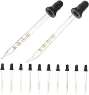 HAKIDZEL 12pcs Glass Scale Droppers Precision Liquid Pipettes Bent Tip for Lab Home Use