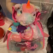 Barbie Dreamtopia Unicorn Pet Doctor Set Pastel Pink Tie Dye Back Pack Lights Up