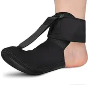 Soft Stretching Boot Splint for Aching Feet & Heel Relief，Plantar Fasciitis Night Splint Sock - Achilles Tendonitis Foot Support Brace for Right or Left Foot (Black, S)