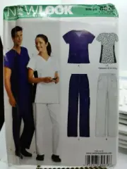 His & Hers Scrubs Sewing Pattern~Tops & Pants (Unisex Sizes XS-XL) New Look 6876