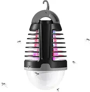 [vertmuro] Portable Bug Zapper Outdoor Indoor, Electric Mosquito Fly Killer Lamp with Three Lighting Mode, USB Rechargeable Light Bulb Zapper for Camping, Home, Patio (1 Pack)